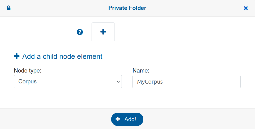 Create a new corpora